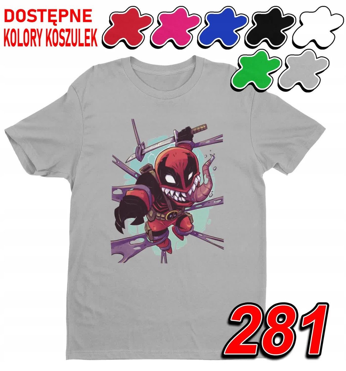 Dziecięca Koszulka T-Shirt Z Nadrukiem Avengers Deadpool -M 134-140