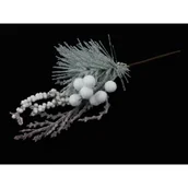 Ozdoby bożonarodzeniowe - Gałązka ozdobna 29 cm ośnieżona - miniaturka - grafika 1