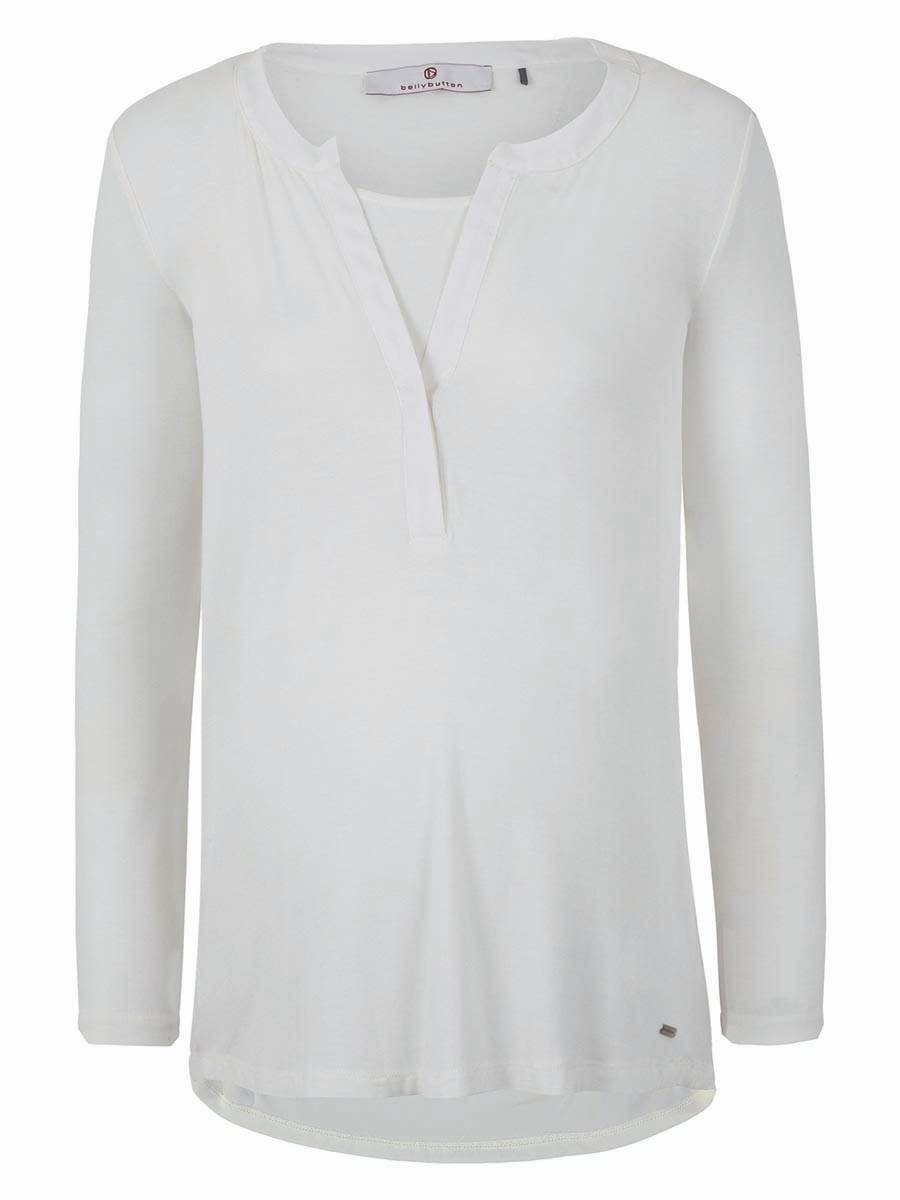 Damska bluzka z długim rękawem biała Bellybutto Maternity, r.XL