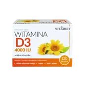 Witaminy i minerały - Vitadiet Witamina D3 4000 IU, 120 kapsułek - miniaturka - grafika 1