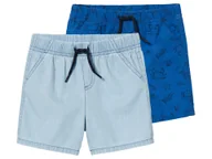 Spodenki dla niemowląt - lupilu® Spodenki chłopięce z bawełny organicznej, 2 pary (Jasnoniebieski/ciemnoniebieski, 74/80) - miniaturka - grafika 1