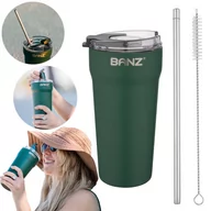 Kubki termiczne - Kubek termiczny 530ml metalowa słomka czyscik BANZ - miniaturka - grafika 1