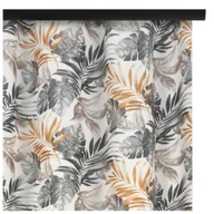 Zasłony - Voppi Zasłona okienna na taśmie 140 x 260 cm szare i złote liście półzaciemniająca elegancka zasłona dekoracyjna - miniaturka - grafika 1