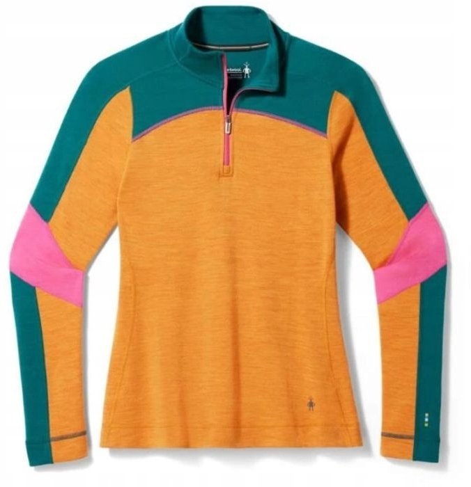 Smartwool W'S Classic Thermal Merino Base Layer Colorblock 1/4 Zip Boxed, L99, XS