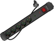 Listwy zasilające - Listwa zasilająca Lanberg Listwa zasilająca Lanberg SP1 3m 5x 230V Schuko czarna - miniaturka - grafika 1
