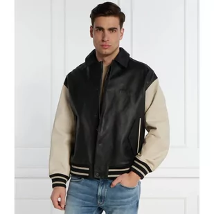 HUGO Skórzana kurtka bomber                                                                                    Lugos | Regular Fit - Kurtki męskie - miniaturka - grafika 1