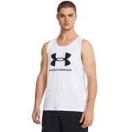 Koszulki sportowe męskie - Under Armour UA Sportstyle Logo Tank, biały/czarny, 3XL - miniaturka - grafika 1