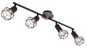 Lampy sufitowe - Globo Xara I 54802S-4H plafon lampa sufitowa 4x40W E14 czarny/drewniany - miniaturka - grafika 1