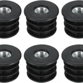 Zawiasy, okucia i inne akcesoria - zaślepek do rur okrągłych z gwintem M8, do rur okrągłych o średnicy 25 mm/0,98 cala, czarne plastikowe zaślepki do nóg mebli, zaślepki do nóg krzeseł - miniaturka - grafika 1