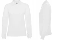Koszulki i topy damskie - Koszulka POLO Damska Długi Rękaw Bawełna PIQUE ROLY 6636 BIAŁA 2XL - miniaturka - grafika 1