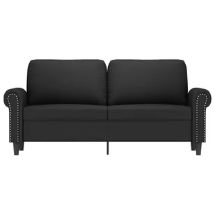 Sofa 2-osobowa, czarna, 140 cm, tapicerowana aksamitem Lumarko! - Sofy i kanapy - miniaturka - grafika 4