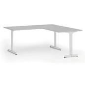 Biurka - Biurko PRIMO BETA L, 1800 x 1800 mm, podstawa białaszary, szary - miniaturka - grafika 1