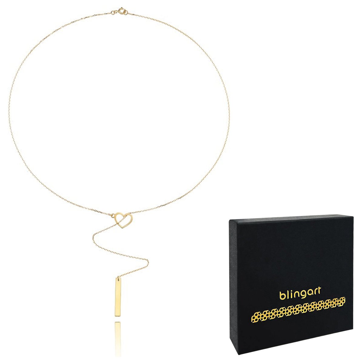 Naszyjnik srebrny damski pozłacany SERCE blaszka