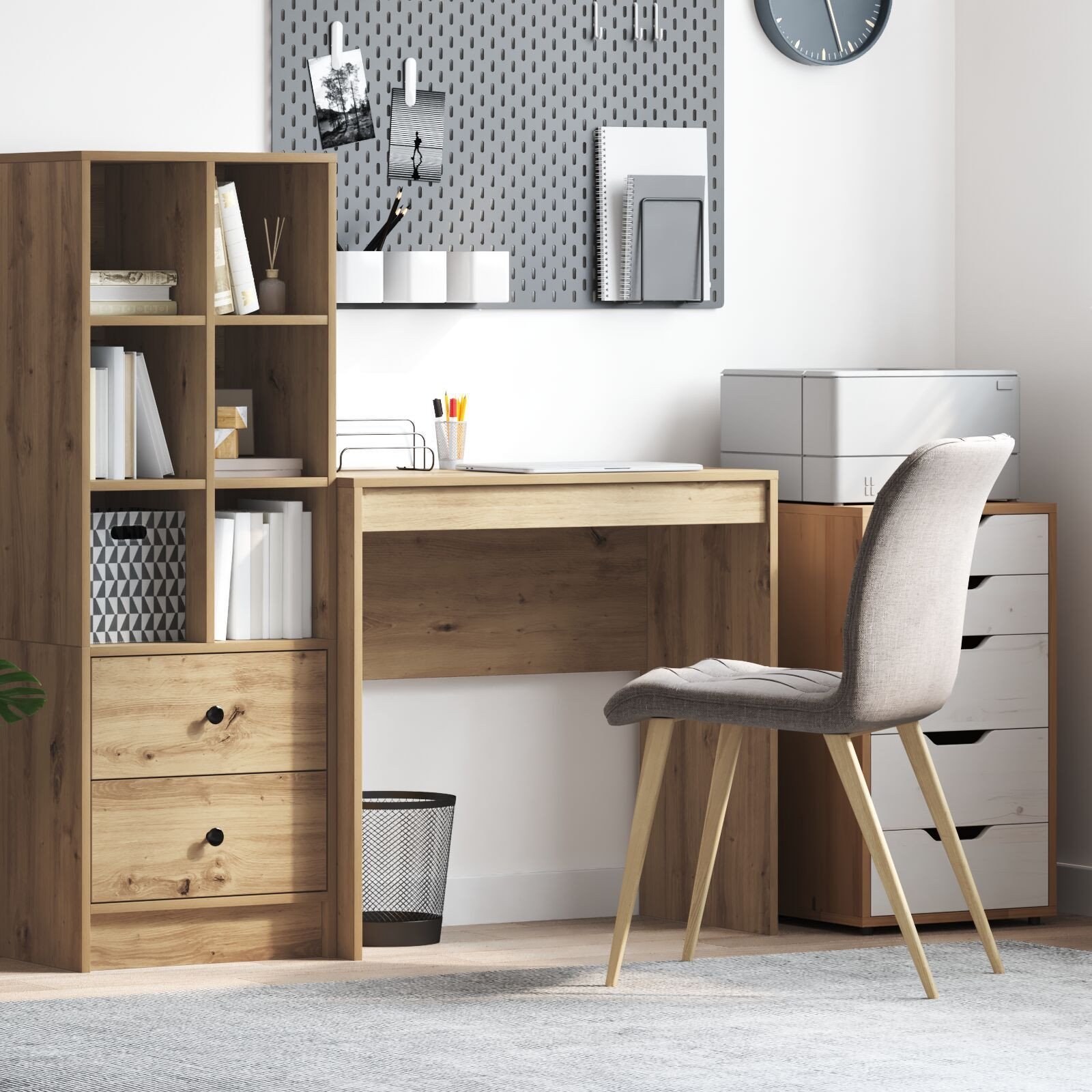 vidaXL Biurko do pisania Dąb rzemieślniczy Materiał drewnopochodny