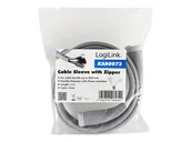Wtyczki i adaptery - LOGILINK KAB0073 Cable sleeve with zipper Polyester Ø 50 mm grey 1m - miniaturka - grafika 1