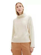 Swetry damskie - TOM TAILOR Sweter damski z golfem, 10354-soft Beige Solid, XS - miniaturka - grafika 1
