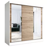 Szafy - Szafa przesuwna biały + dąb sonoma 200 cm - Lenora 6X - miniaturka - grafika 1