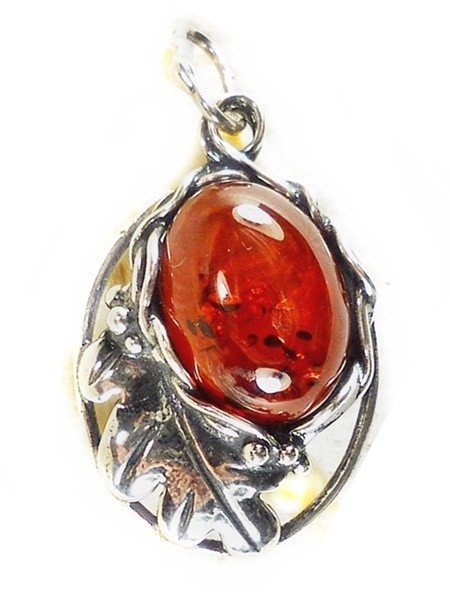 Wisiorek srebrny z bursztynem 619-33