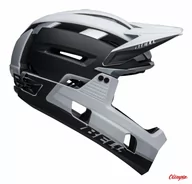 Kaski rowerowe - Kask full face Bell Super Air R Mips Spherical matte black white - miniaturka - grafika 1