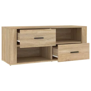 Szafka pod telewizor, dąb sonoma, 100x35x40 cm - Szafki RTV - miniaturka - grafika 8