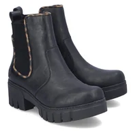 Botki damskie - Botki damskie Rieker 74562-00 BLACK R.37 - miniaturka - grafika 1