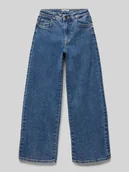 Spodnie i spodenki dla dziewczynek - Jeansy z szeroką nogawką, wysokim stanem i regulowaną talią - miniaturka - grafika 1