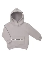 Bluzy dla chłopców - Chłopięca bluza dresowa z kapturem popielata Nicol,r.98 - miniaturka - grafika 1