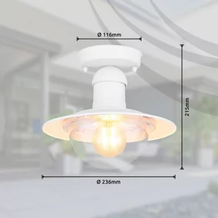 Zewnętrzna lampa sufitowa Linda, biała - Lampy ogrodowe - miniaturka - grafika 2