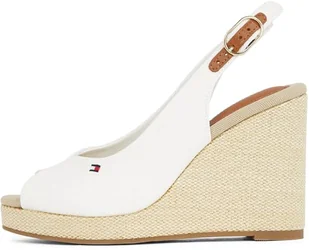 TOMMY HILFIGER Damska flaga HIGH WEDGE ESPAD SLINGBACK Espadryle, biała (Ecru), 5 UK, Biały Ecru, 38 EU - Espadryle damskie - miniaturka - grafika 1