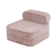 Krzesła obrotowe dla dzieci - MISIOO Fotel rozkładany dla dziecka 150x60x25 cm różowy sztruks premium - miniaturka - grafika 1