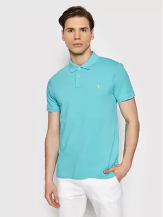 Koszulki męskie - Ralph Lauren Polo Polo 710536856326 Niebieski Slim Fit - grafika 1