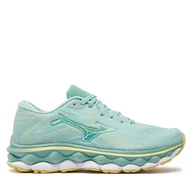 Buty sportowe damskie - Buty do biegania Mizuno Wave Sky 7 J1GD2302 Turkusowy - miniaturka - grafika 1
