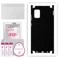 Szkła hartowane na telefon - Folia naklejka skórka strukturalna na TYŁ+BOKI do Samsung Galaxy A71 -  Czarny Pastel Matowy Chropowaty Baranek - apgo SKINS - miniaturka - grafika 1