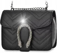 Torebki damskie - Mała TOREBKA Listonoszka Kopertówka ELEGANCKA Pikowana Z KLAPĄ Łańcuszkiem - miniaturka - grafika 1