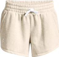 Spodnie sportowe damskie - Under Armour Under Armour Rival Fleece Short 1369858-783 Beżowe XS - miniaturka - grafika 1