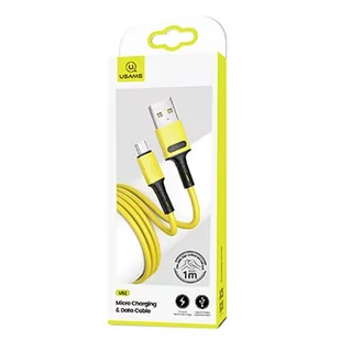 USAMS Kabel U52 microUSB 2A Fast Charge 1m żółty/y - Kable USB - miniaturka - grafika 2