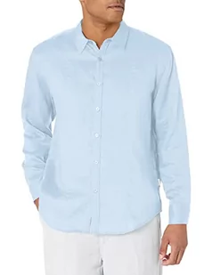 Cubavera Męska koszula z długim rękawem, 100% lniana ze szczegółami, kaszmirowa niebieska, 4XL, Cashmere Blue, 4XL - Koszule męskie - miniaturka - grafika 1