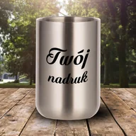 Kubki - Prosty kubek 350 ml ze stali nierdzewnej z Twoim nadrukiem - srebrny - miniaturka - grafika 1