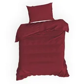 Pościel - Pościel satynowa 140x200 Nova bordowa jednobarwna - miniaturka - grafika 1