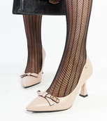 Półbuty damskie - Beżowe czółenka na słupku Vinceza - VINCEZA - miniaturka - grafika 1