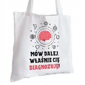 Torby i wózki na zakupy - Torba Bawełniana biała dla Psychologa Na Prezent ekologiczna Trwały Nadruk - miniaturka - grafika 1