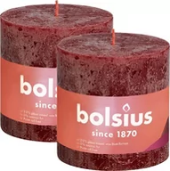 Świece - Bolsius Świeca rustykalna Shine 35H 8CM 2szt AKSAMITNA CZERWIEŃ BOLSIUS2894 - miniaturka - grafika 1