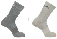 Skarpetki i podkolanówki sportowe - Skarpety Salomon Evasion Crew 2 - Pack Light Grey / Heather Medium - miniaturka - grafika 1