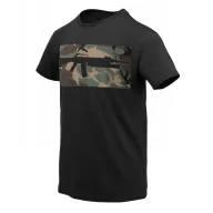 Odzież taktyczna i umundurowanie - T-shirt Helikon-Tex 16/203 Combo - Czarna/US Woodland - miniaturka - grafika 1