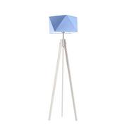 Lampy stojące - Lysne Lampa podłogowa LAGOS stelaż dąb abażur niebieski 88890026 - miniaturka - grafika 1