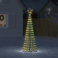 Oświetlenie świąteczne - vidaXL Stożkowa choinka z lampek, 275 ciepłych białych LED, 180 cm - miniaturka - grafika 1