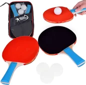 Zabawki i gry sportowe - Jokomisiada Drewniane PALETKI do gry w ping-pong + 3 piłeczki Tenis stołowy SP0768 - miniaturka - grafika 1