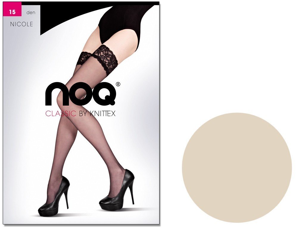 Pończochy Samonośne Gładkie Nicole 15 Den Vison 5