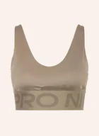 Biustonosze - Nike Biustonosz Sportowy Pro Indy Plunge braun - miniaturka - grafika 1