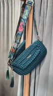Torebki damskie - Torebka Summer Craftbags petrol z ozdobnym paskiem - miniaturka - grafika 1